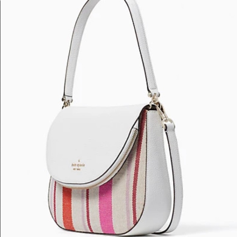 Authentic Kate spade leather/canvas flap crossbody - Picture 4 of 14